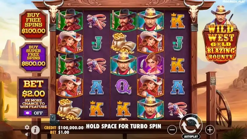 Wild West Gold Blazing Bounty slot screenshot 