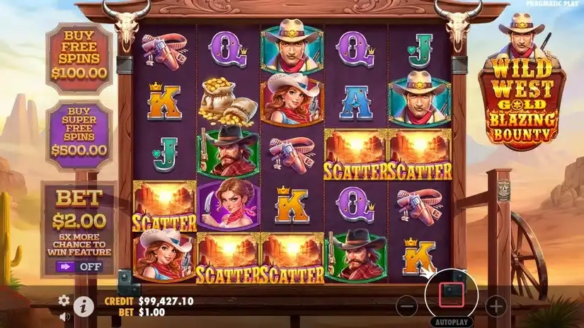 Wild West Gold Blazing Bounty slot screenshot 6