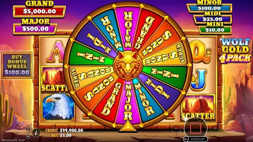 Wolf Gold 4 Pack slot screenshot 3