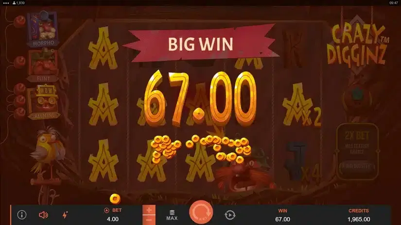Crazy Digginz slot screenshot 