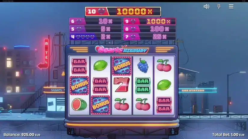 Hearts Highway slot screenshot 2