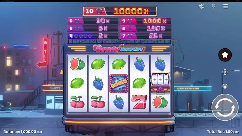 Hearts Highway slot screenshot 