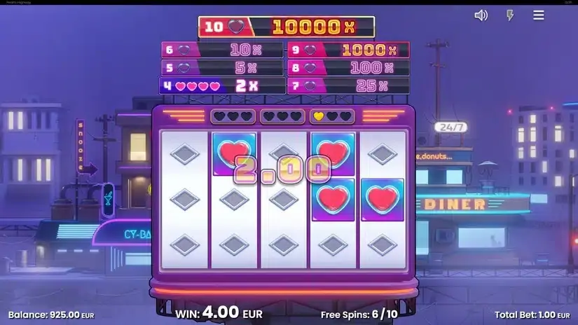 Hearts Highway slot screenshot 