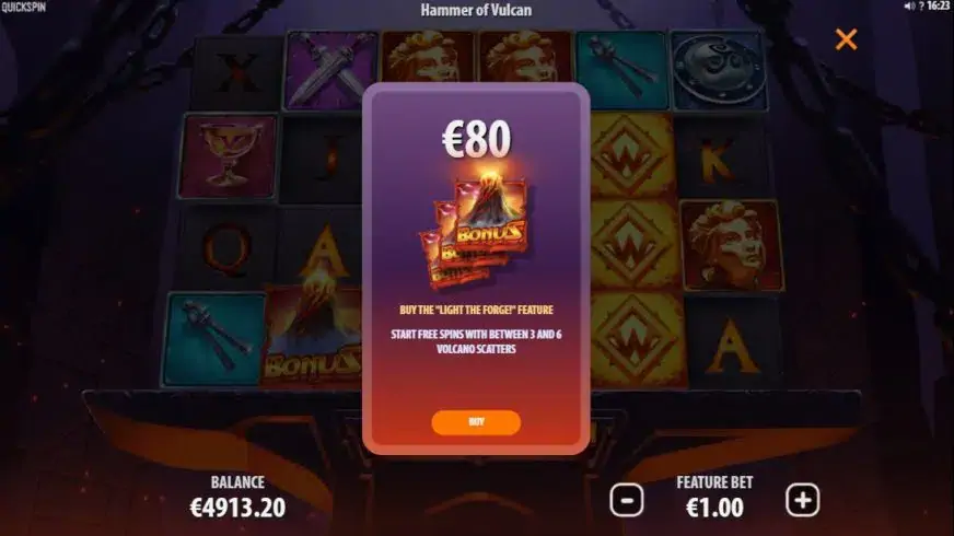 Hammer of Vulcan slot screenshot 2