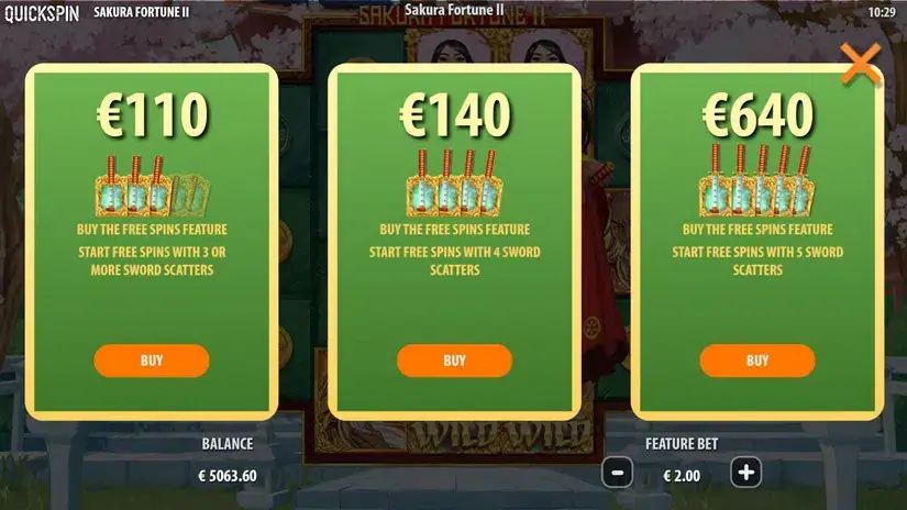 Sakura Fortune 2 slot screenshot 5