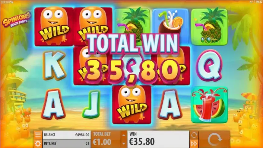 Spinions Beach Party slot screenshot 3