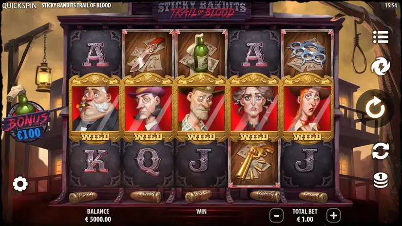 Sticky Bandits Trail of Blood slot screenshot 