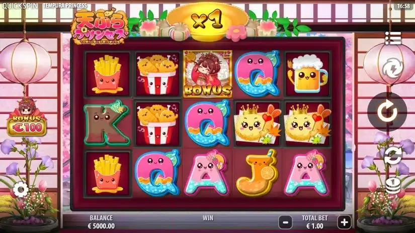 Tempura Princess slot screenshot 