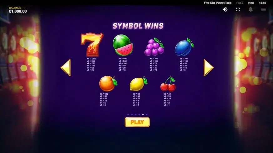 Five Star Power Reels slot screenshot 4