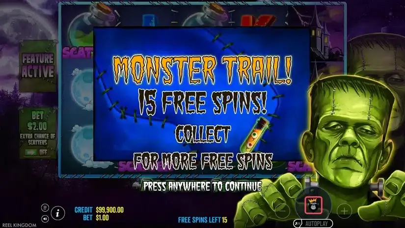 Frightening Frankie slot screenshot 3