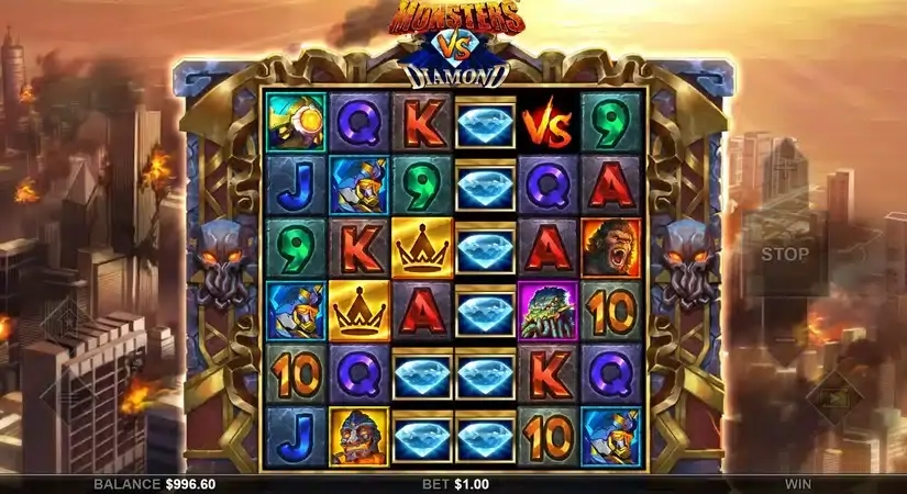 Monsters Vs Diamonds slot screenshot 3