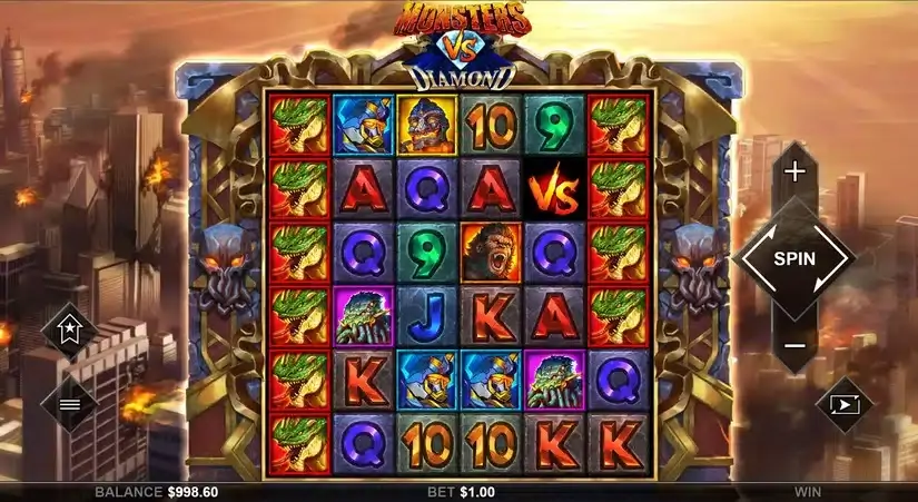 Monsters Vs Diamonds slot screenshot 2