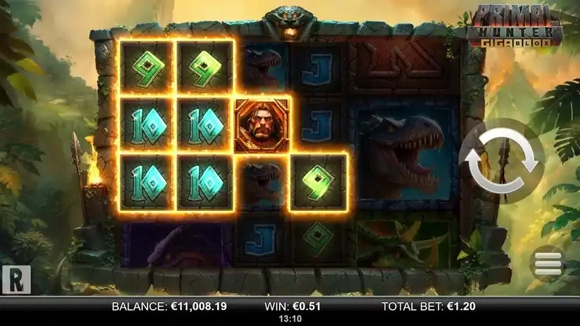 Primal Hunter Gigablox slot screenshot 3