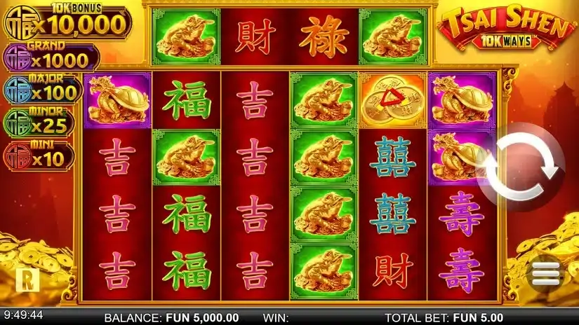 Tsai Shen 10K Ways Dream Drop slot screenshot 