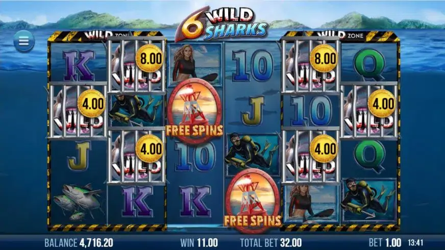 6 Wild Sharks slot screenshot 3