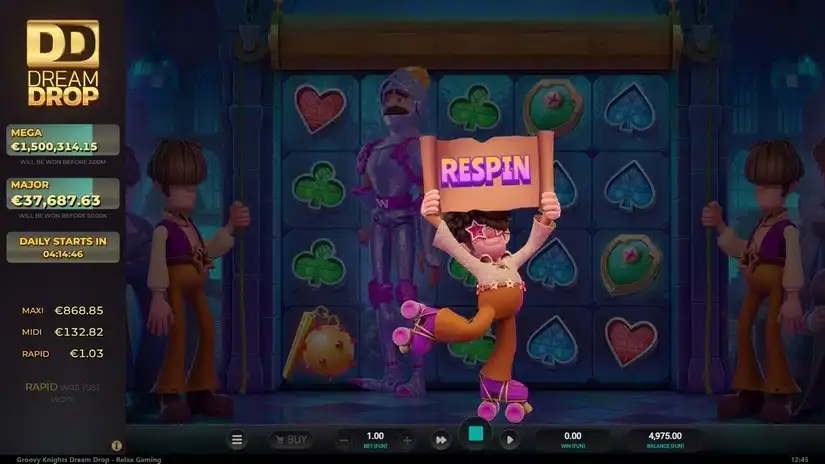 Groovy Knights Dream Drop slot screenshot 3