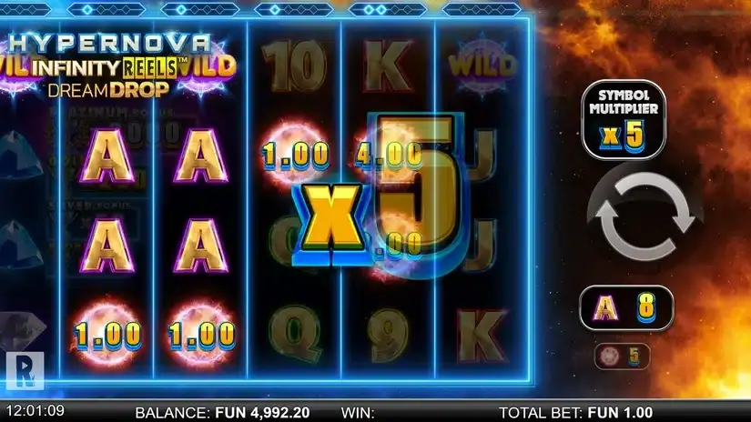 Hypernova Infinity Reels Dream Drop slot screenshot 3