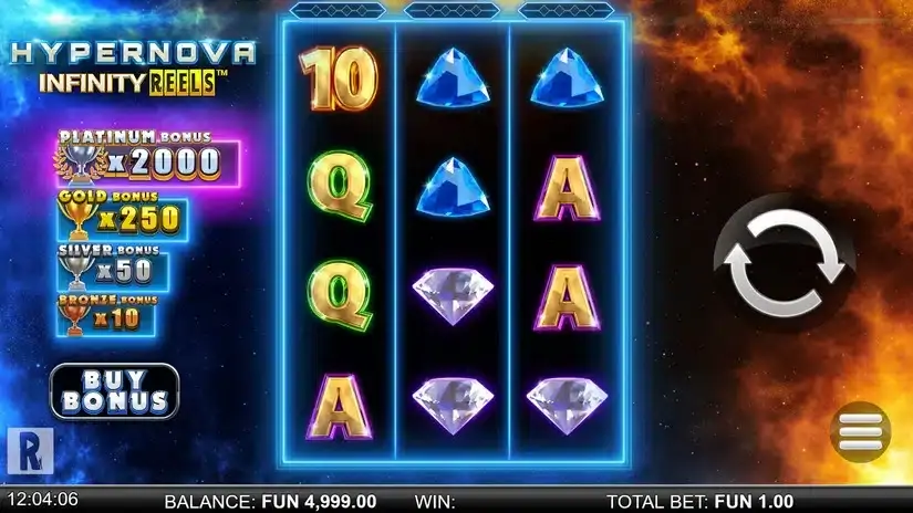Hypernova Infinity Reels slot screenshot 3