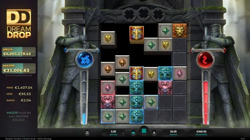 Templar Tumble 2 Dream Drop slot screenshot 3