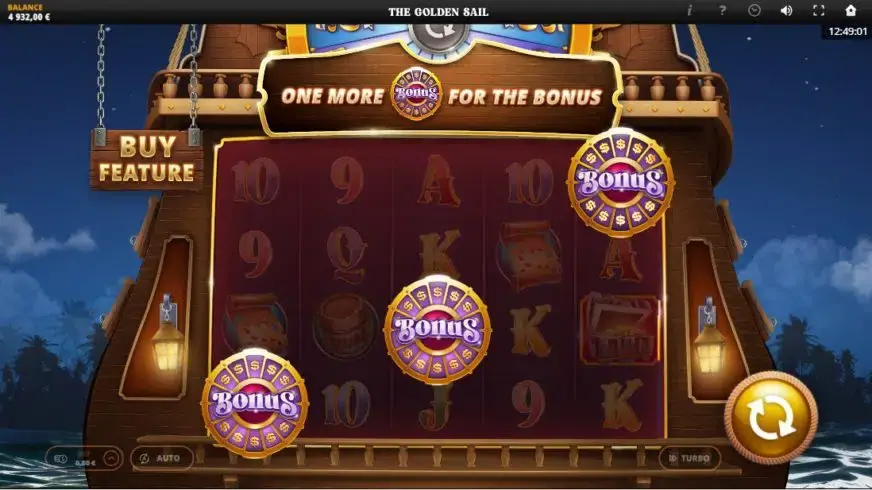The Golden Sail slot screenshot 2