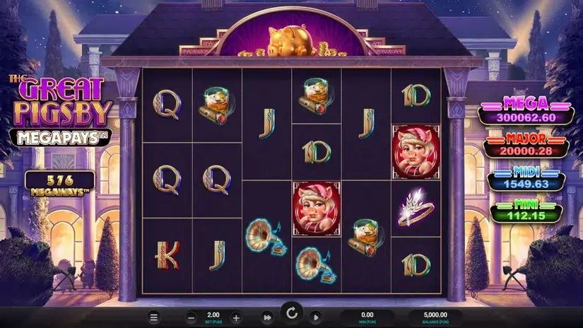 The Great Pigsby Megapays slot screenshot 
