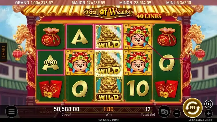 God of Wealth slot screenshot 2