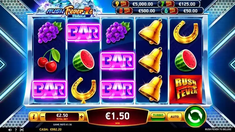 Rush Fever 7s Deluxe slot screenshot 2