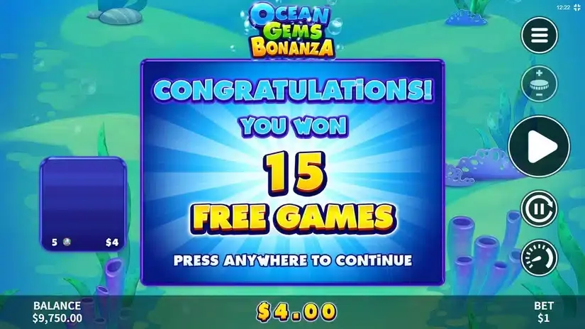 Ocean Gems Bonanza slot screenshot 3