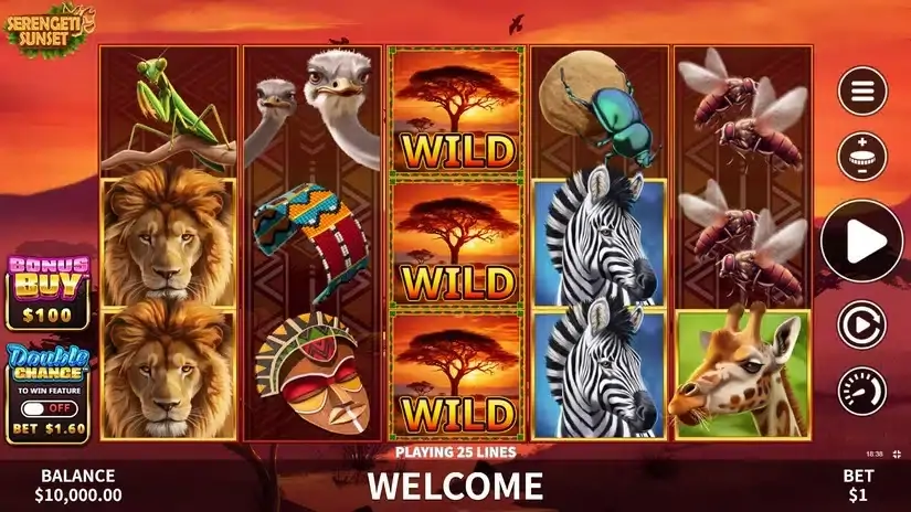 Serengeti Sunset slot screenshot 