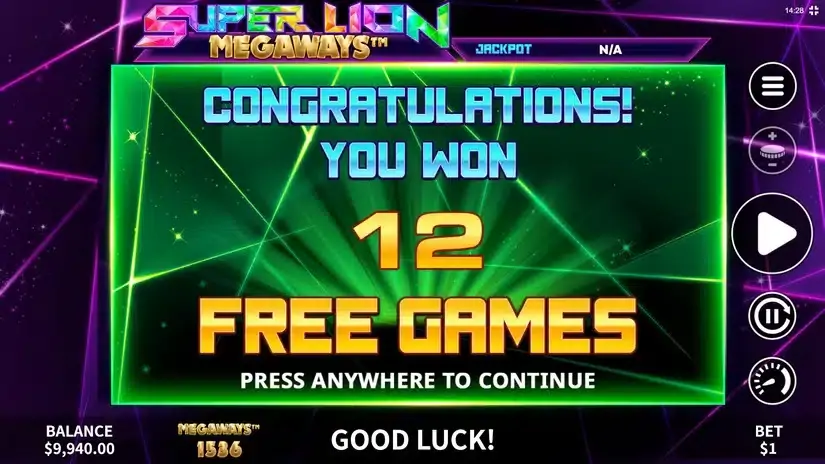 Super Lion Megaways slot screenshot 3