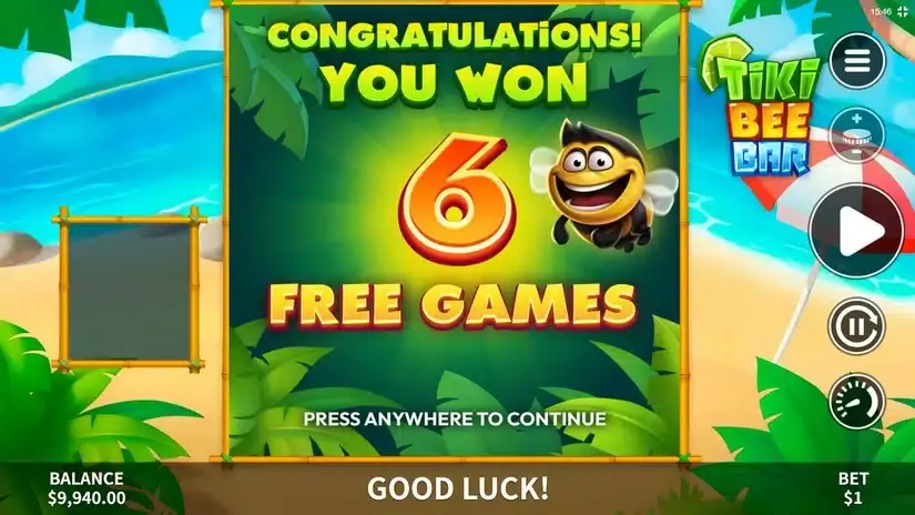 Tiki Bee Bar slot screenshot 2