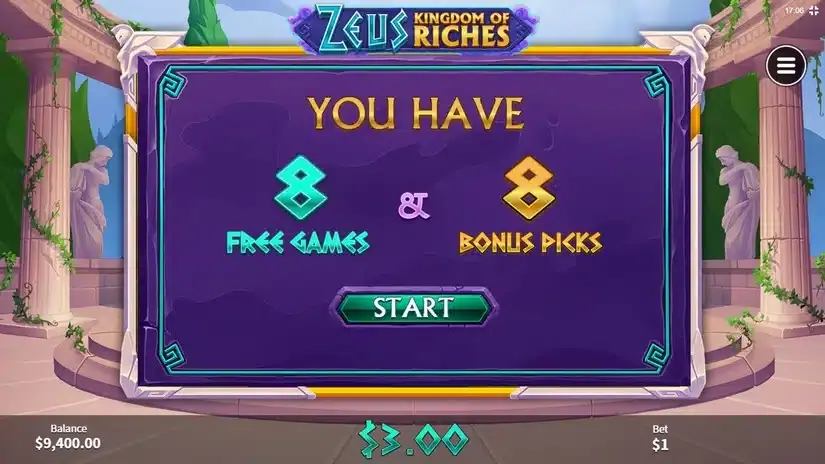 Zeus Kingdom of Riches slot screenshot 3