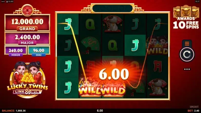 Lucky Twins Link and Win slot screenshot 