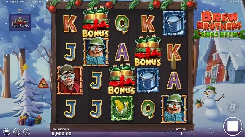 Brew Brothers Xmas Brew slot screenshot 2