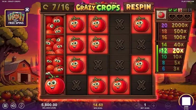 Crazy Crops slot screenshot 
