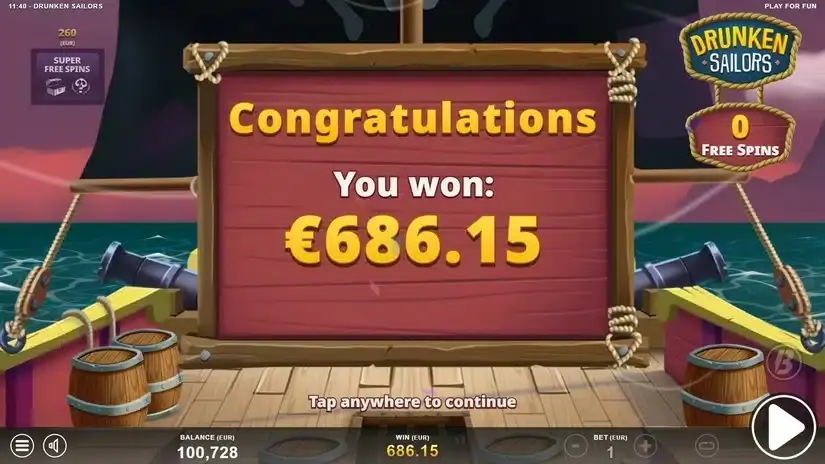 Drunken Sailors slot screenshot 9