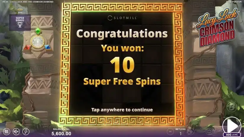 Lucy Luck and the Crimson Diamond slot screenshot 2