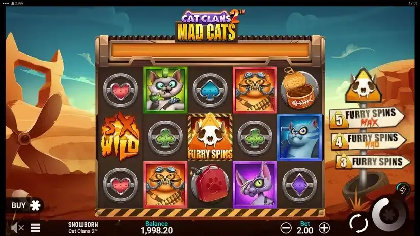 Cat Clans 2 Mad Cats slot screenshot 
