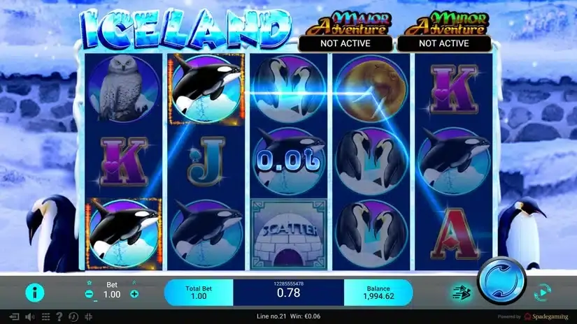 Adventure Iceland slot screenshot 