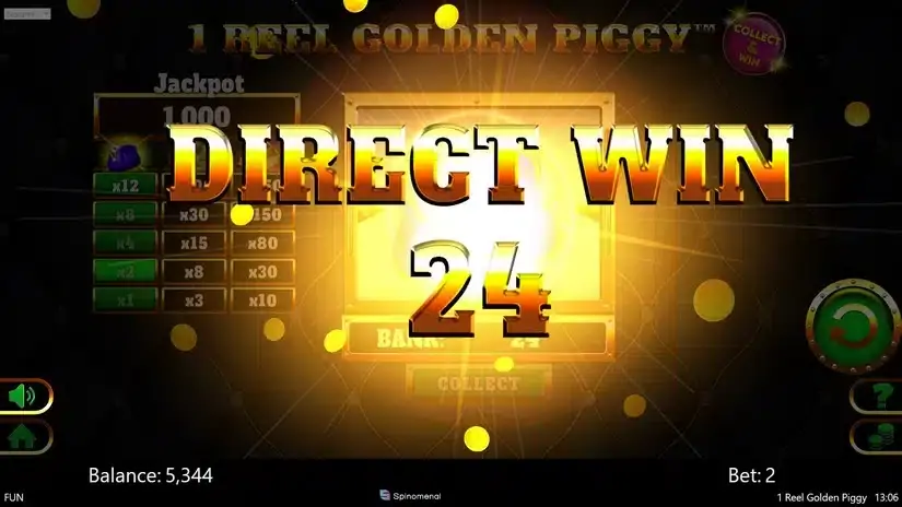 1 Reel Golden Piggy slot screenshot 3