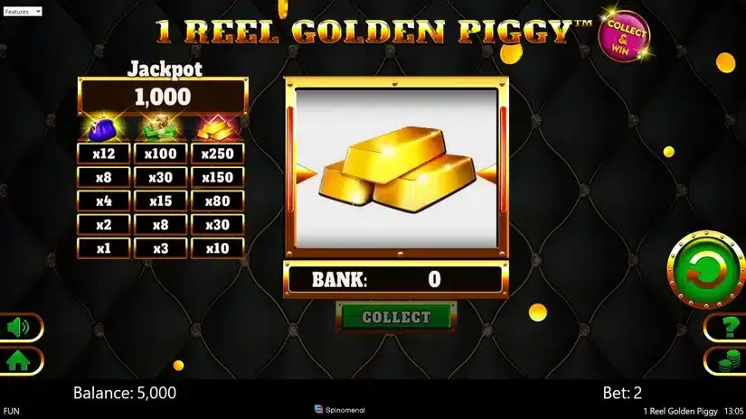 1 Reel Golden Piggy slot screenshot 1