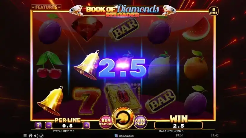 Book Of Diamonds Reloaded slot screenshot 2
