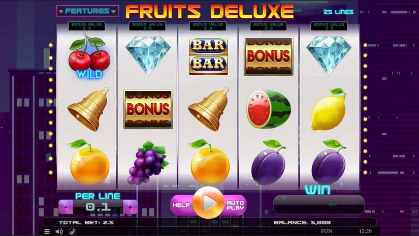 Fruits Deluxe slot screenshot 1