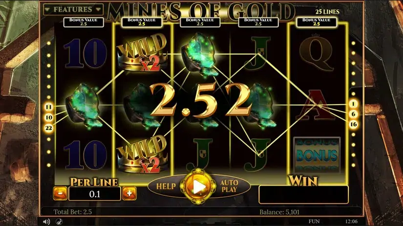 Mines of Gold slot screenshot 4