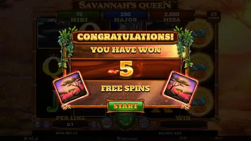 Savannah’s Queen slot screenshot 3