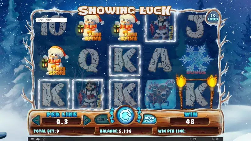 Snowing Luck slot screenshot 4