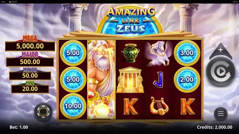 Amazing Link Zeus slot screenshot 