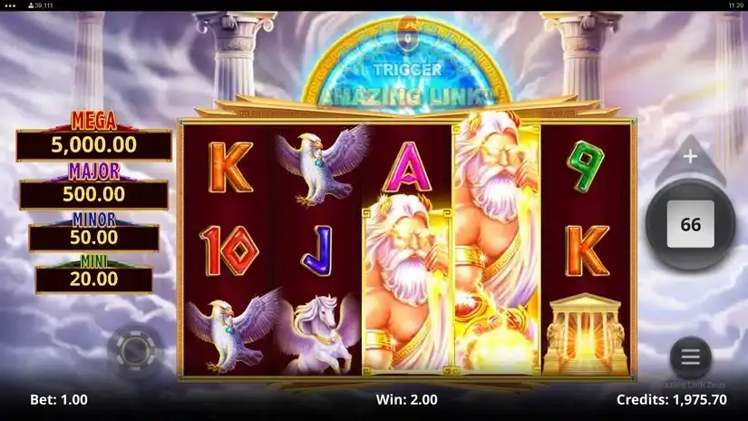 Amazing Link Zeus slot screenshot 3