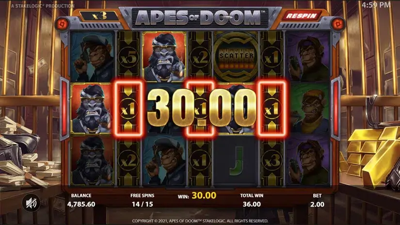 Apes of Doom slot screenshot 7