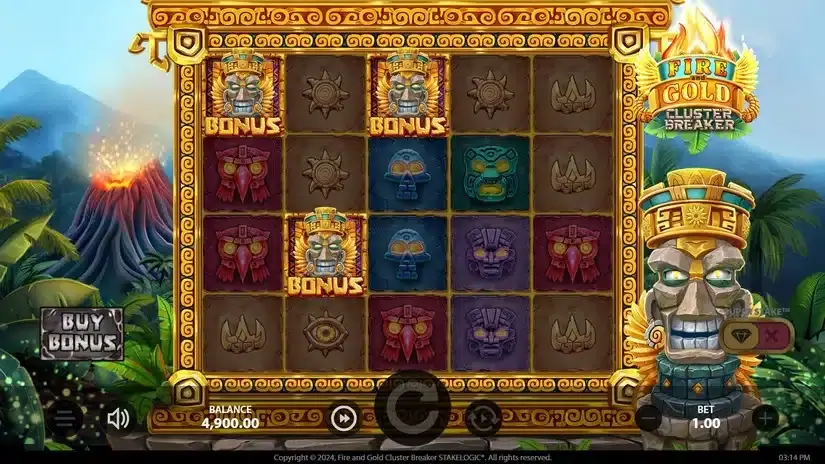 Fire and Gold Cluster Breaker slot screenshot 2